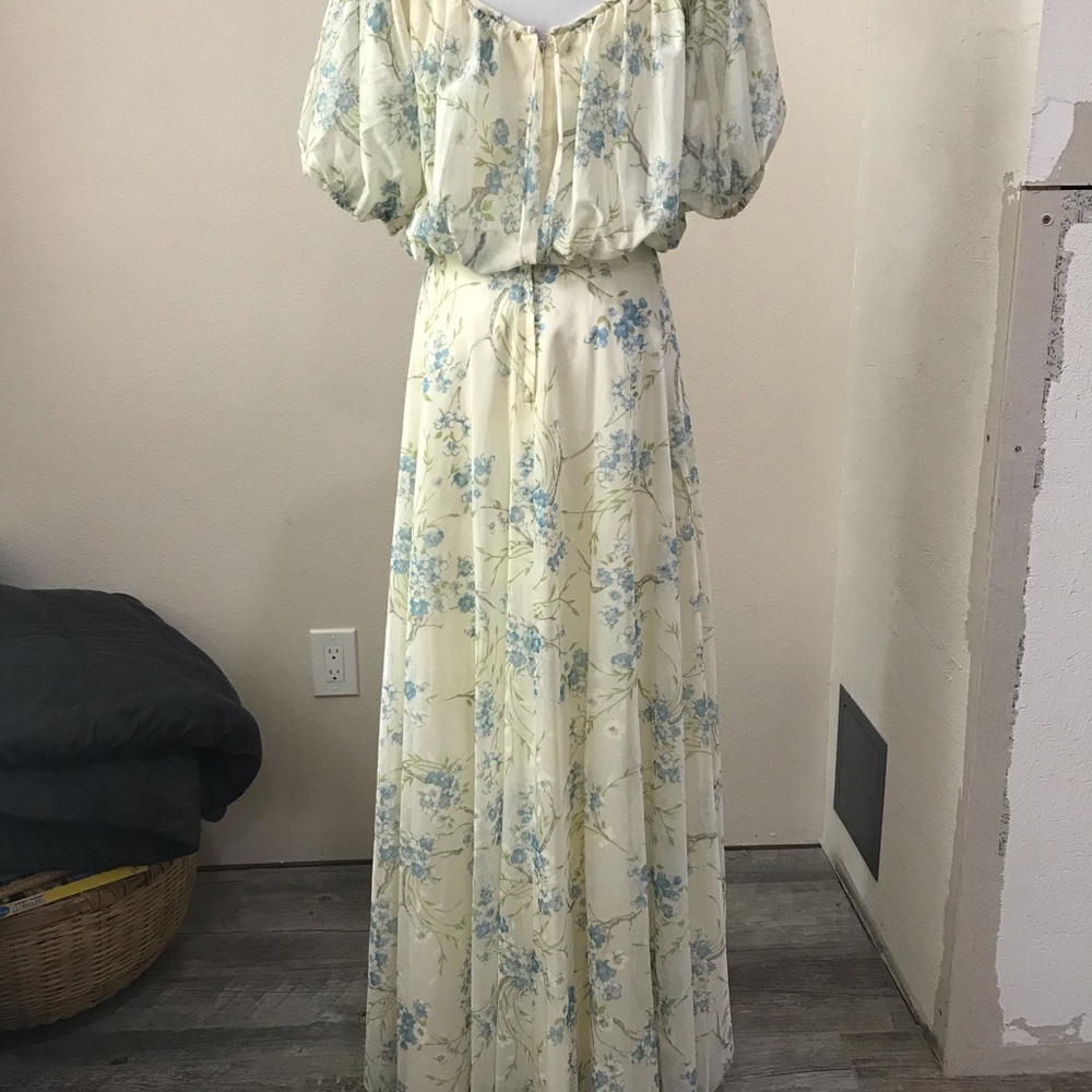Vintage floral full length dress size 4 - Picture 2 of 7